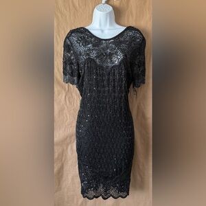 Naeem Khan Riazee Collection. Saks. Vintage w/ tags. Large. Black beaded dress